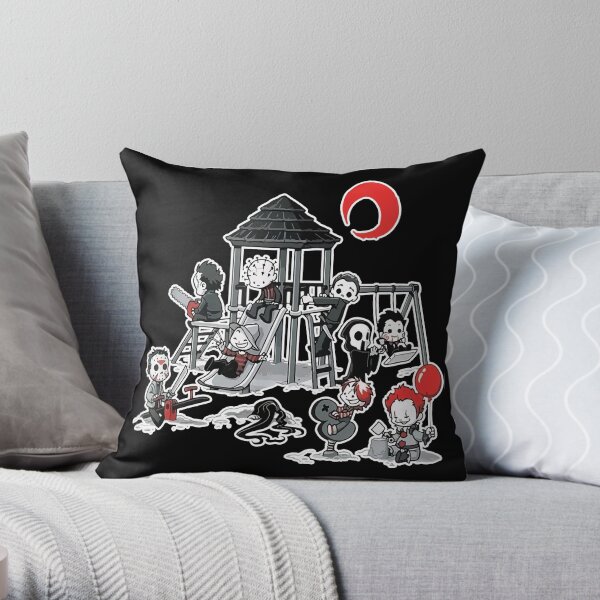 Horror Mashups: Horror Kids Playground Throw Pillow