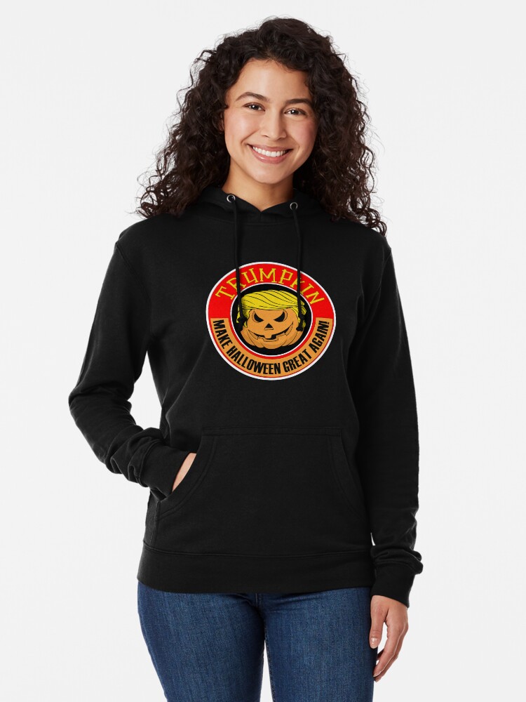 Thumbnail 2 of 5, Lightweight Hoodie, Trumpkin: Make Halloween Great Again designed and sold by EnforcerDesigns.
