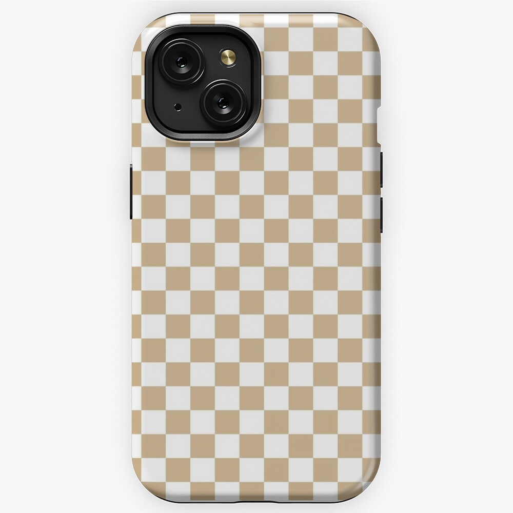 Tan Brown and Chocolate Brown Checkerboard iPhone Case by