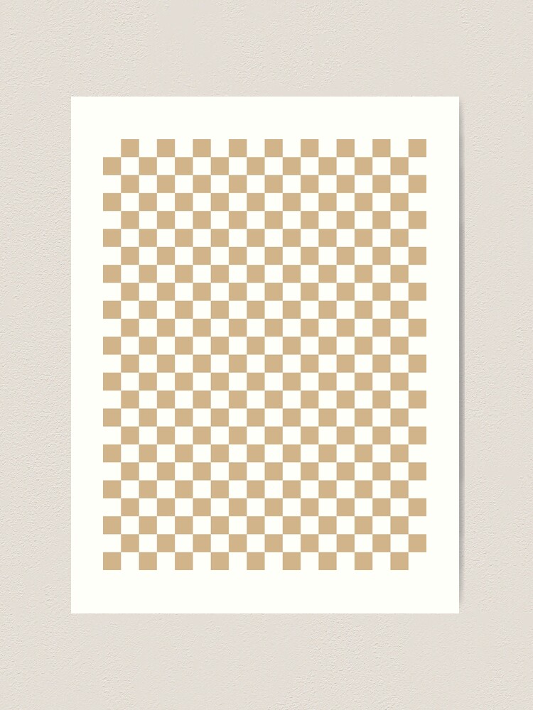 Checkered (Tan & White Pattern) Art Print