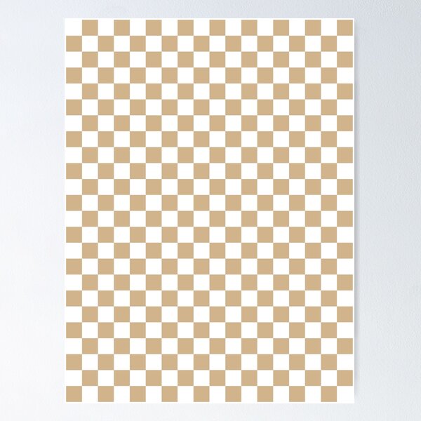 Vista previa del artículo con la obra «Tablero de damas marrón blanco y tostado», diseñado y vendido por ColorsPatterns.