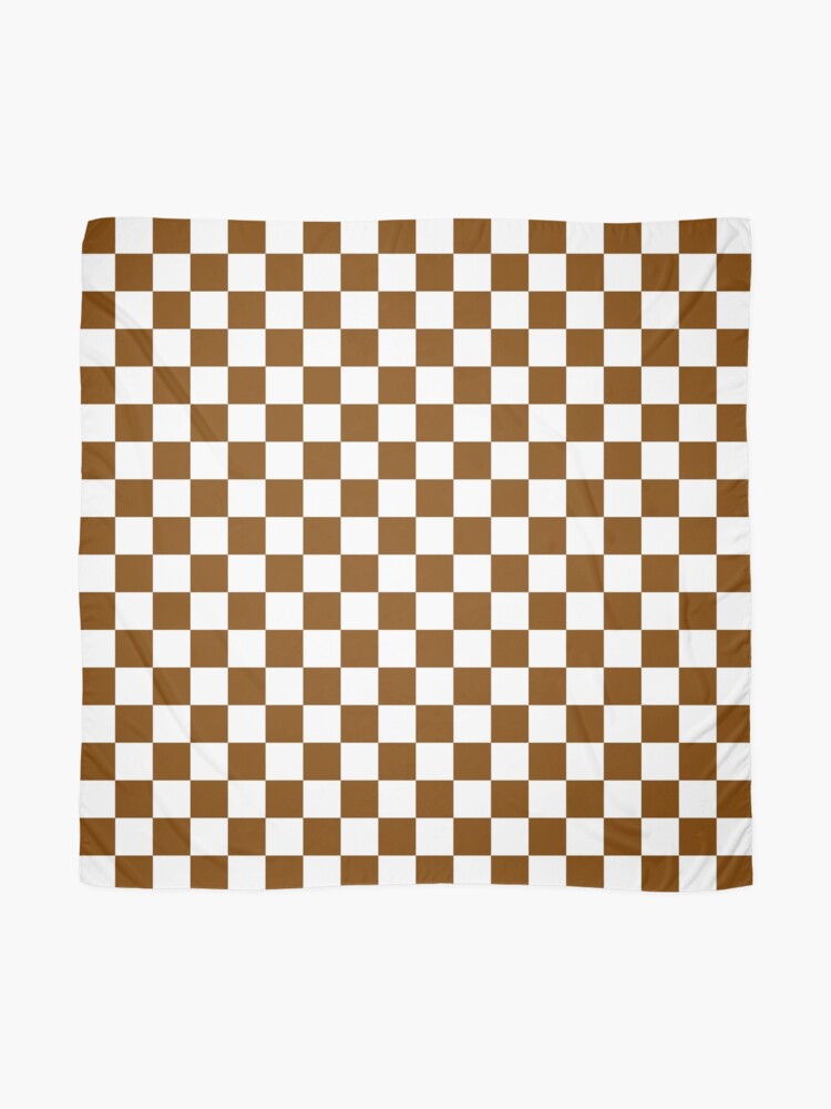 Tan Brown and Chocolate Brown Checkerboard Scarf for Sale by  ColorsPatterns