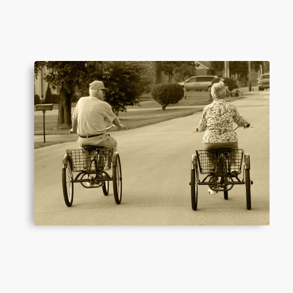 Mom and Dad Bike Riding Canvas Print