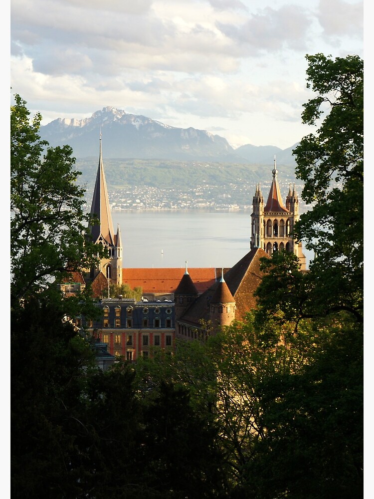 Lausanne Cathedral from Sauvabelin Tower, Lausanne, Switzerland by santoshputhran