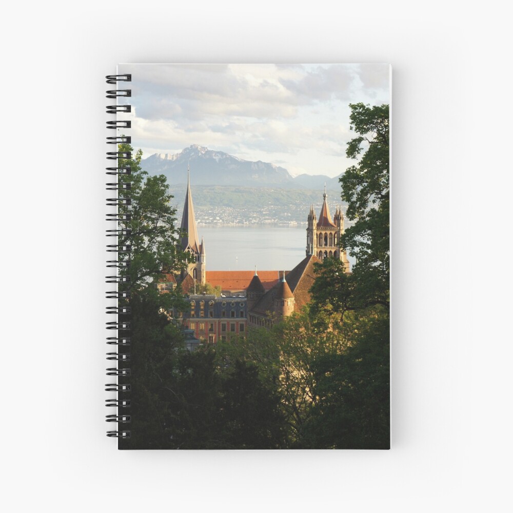 Lausanne Cathedral from Sauvabelin Tower, Lausanne, Switzerland Spiral Notebook