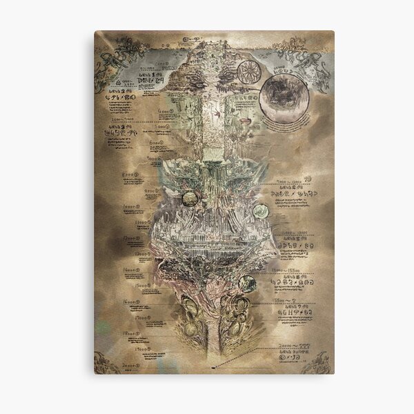 Made in Abyss - The Abyss Map Metal Print