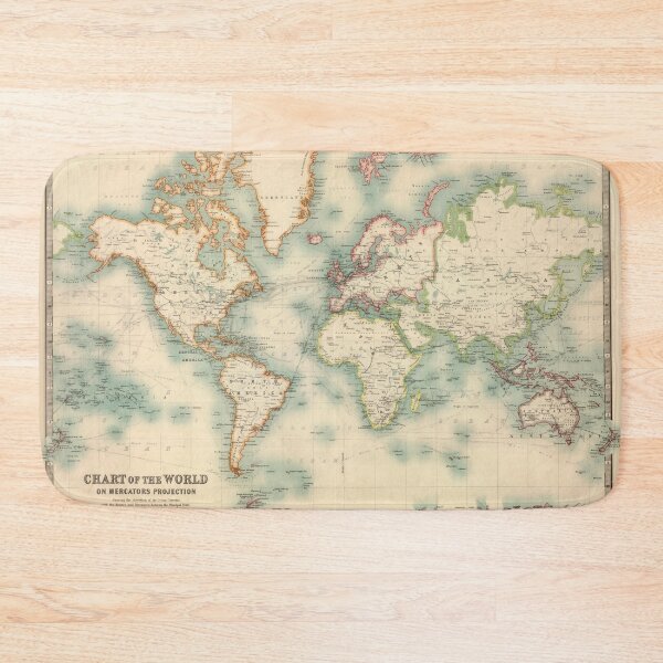 Item preview, Vintage Historical Detailed World Map, Bohemian Map designed and sold by easteuromaps.
