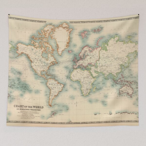 Item preview, Vintage Historical Detailed World Map, Bohemian Map designed and sold by easteuromaps.