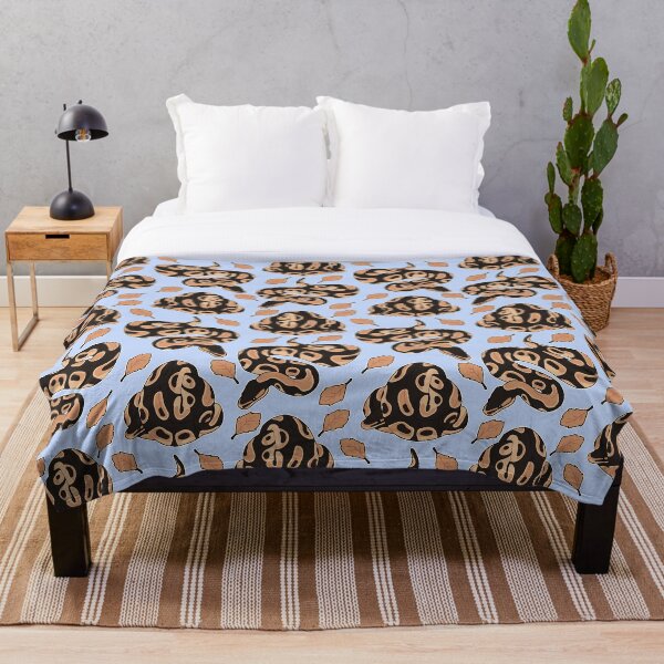 "Ball Python and Leaves" Throw Blanket for Sale by SparkleSnake | Redbubble