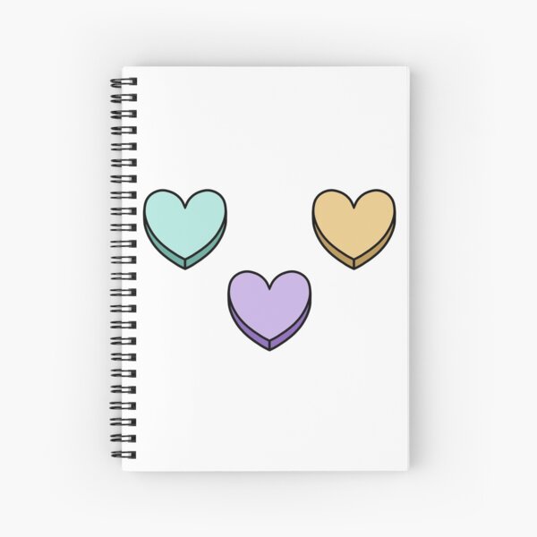 Rainbow Candy Hearts Spiral Notebook