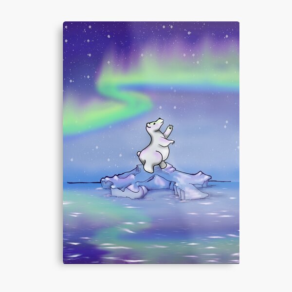 Aurora Polar Bear Metal Print