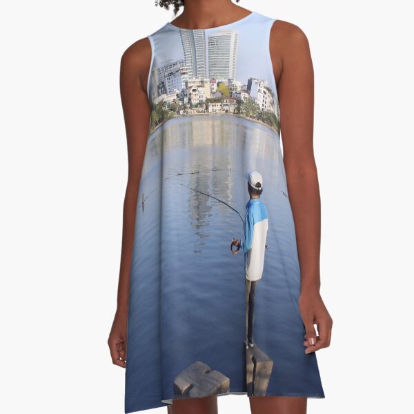 Gone fishing in Truc Bach, Hanoi A-Line Dress