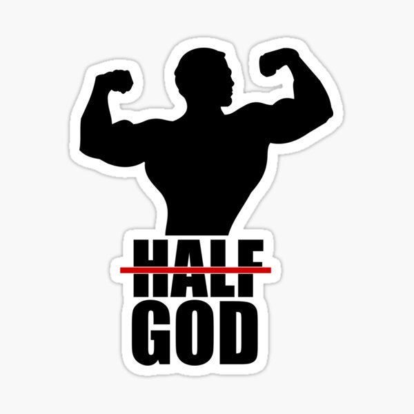 Body Building Workout Half God Sticker