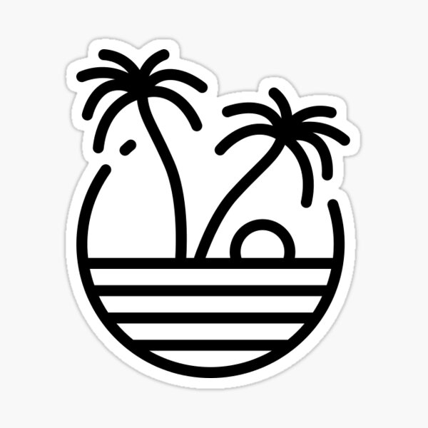 Palm Tree Sunset Sticker