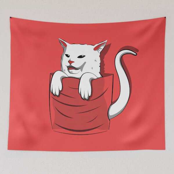 Item preview, Cat Meme Woman Yelling At Table Dinner Pocket Version designed and sold by Mfk Clothes.