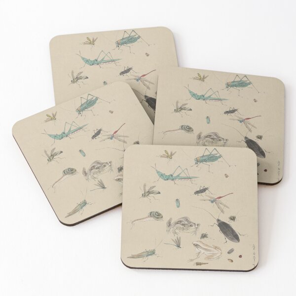 Item preview, Vintage Japanese Frog and Insect Print designed and sold by Vintage Wall Art.