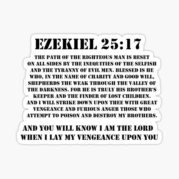 Pulp Fiction - Ezekiel 25:17" Sticker for Sale by Pressex