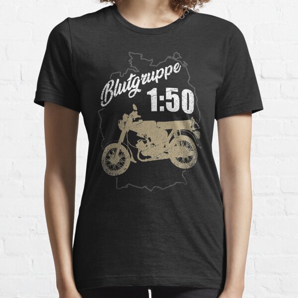 Blutgruppe 1:50 Benzin im Blut. Moped Simson S51 Schwalbe Nostalgie DDR Essential T-Shirt