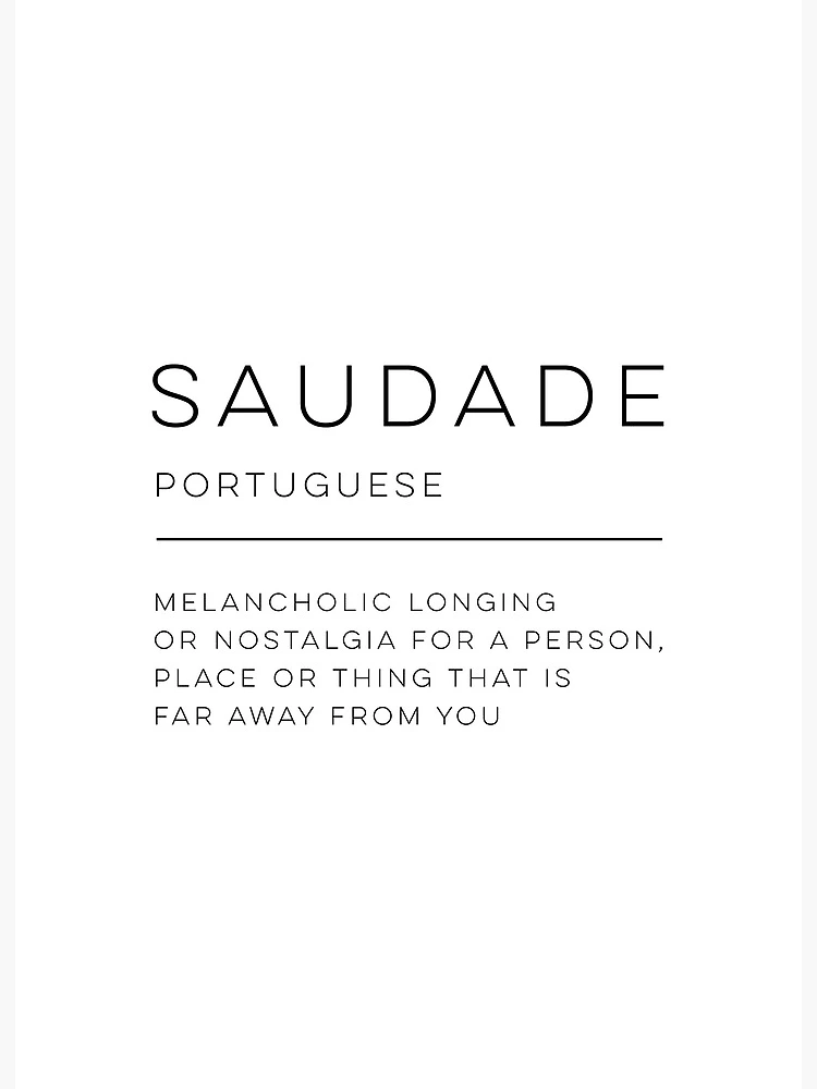 Saudade, Portuguese word meaning nostalgia or longing composed with yellow  colored stone letters over green sand Stock Photo - Alamy