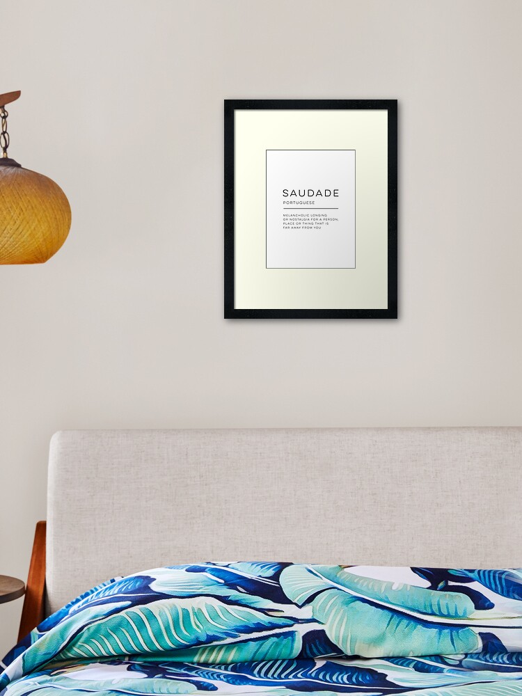 Saudade Definition Recessed Framed Print by Wise Magpie Prints