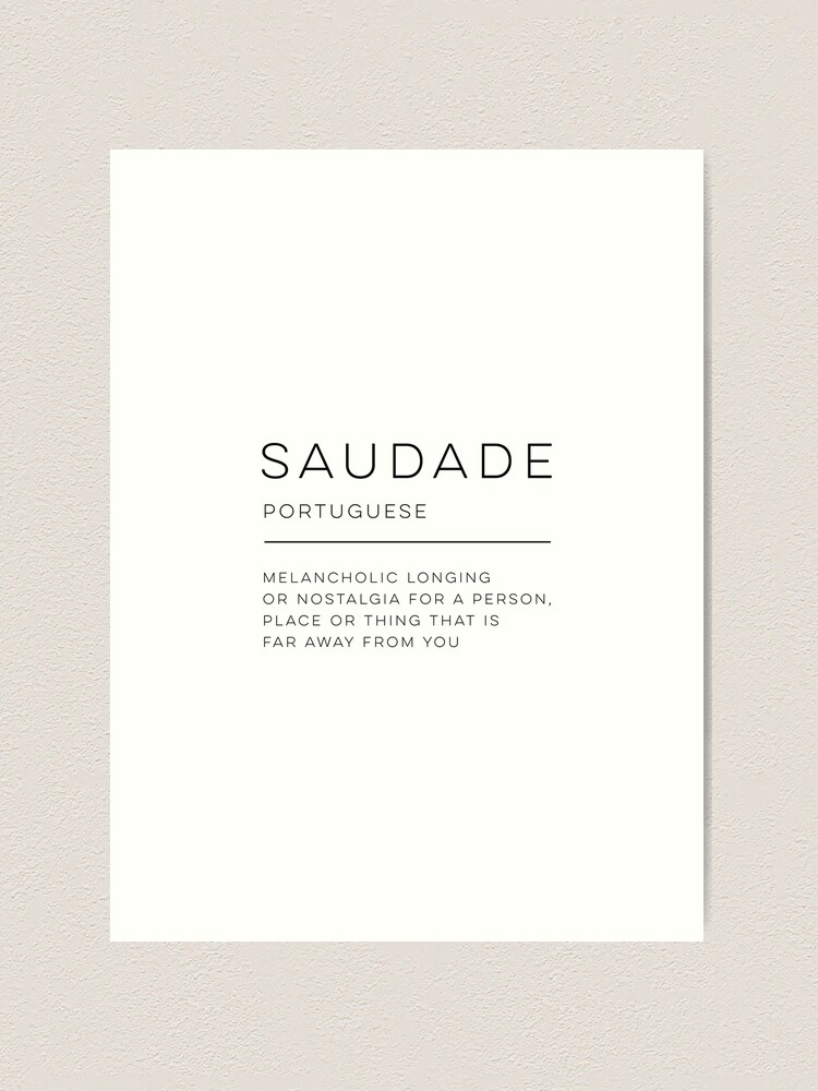 Saudade Definition Recessed Framed Print by Wise Magpie Prints