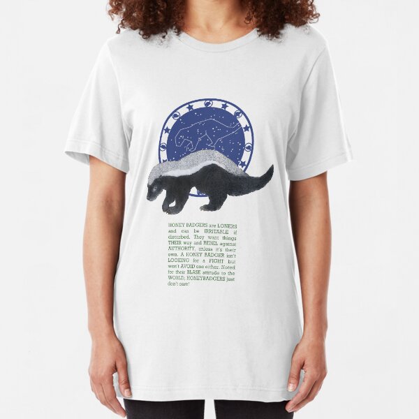 Honey Badger Spirit Animal Zodiac Slim Fit T-Shirt