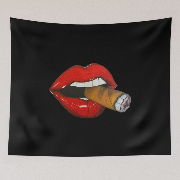 Item preview, Sexy Women Smoke Cuban Cigar Red Lips Smoking  designed and sold by paulrees465.