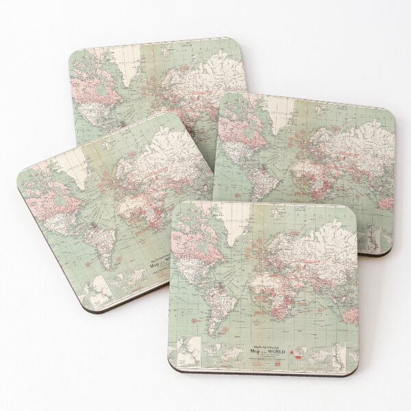 Item preview, Antique Grey Red World Map. Vintage Historical World Map. World Map Poster. designed and sold by easteuromaps.