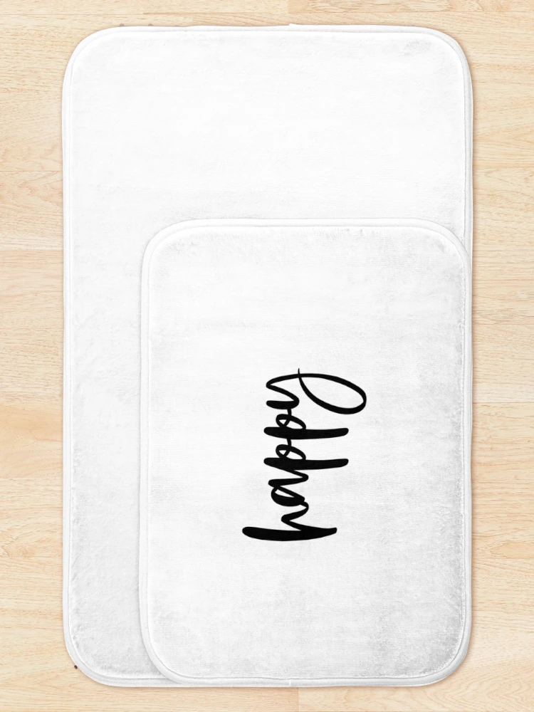Thumbnail 5 of 6, Bath Mat, Happy Script Lettering designed and sold by kalisteananda.