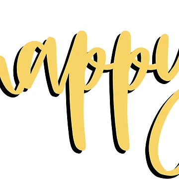 Artwork thumbnail, Yellow Happy Script Lettering by kalisteananda