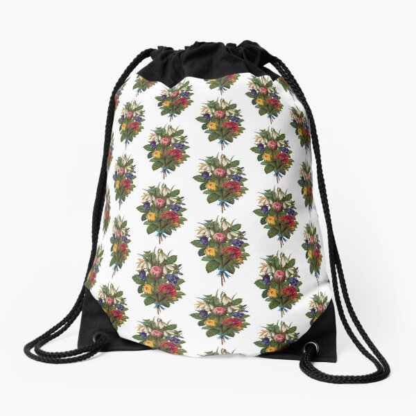 Shabby Chic Fowers Drawstring Bag