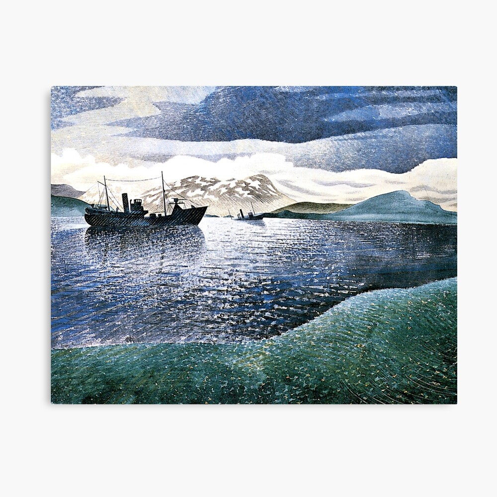 Torn Edged Float Mounted and Framed Fine Art Print ERIC RAVILIOUS HMS Ark Royal In Action