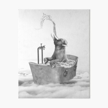 BABY ELEPHANT BATH Art Board Print