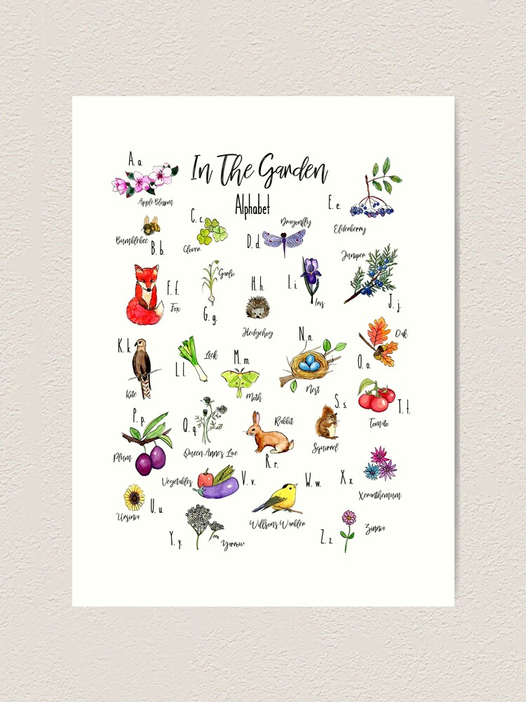 Alternate view of In the Garden Alphabet Art Print