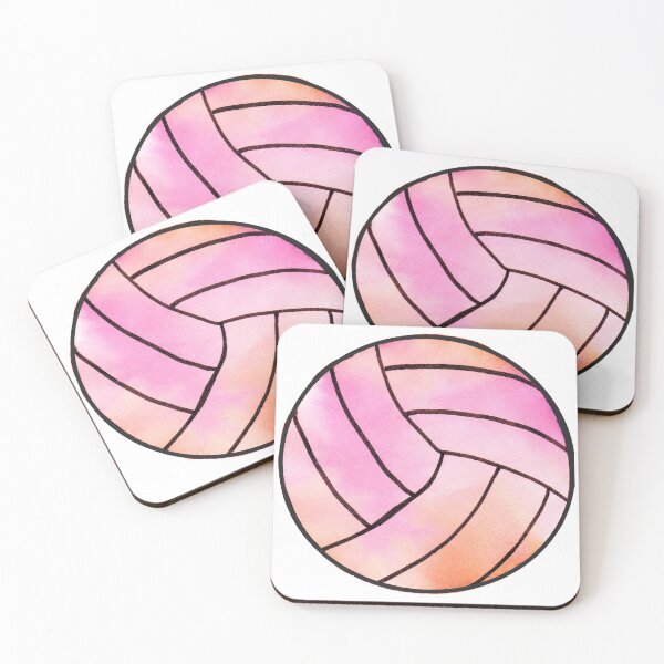 Item preview, Pink& Orange Watercolor Volleyball Art designed and sold by creationsbykels.