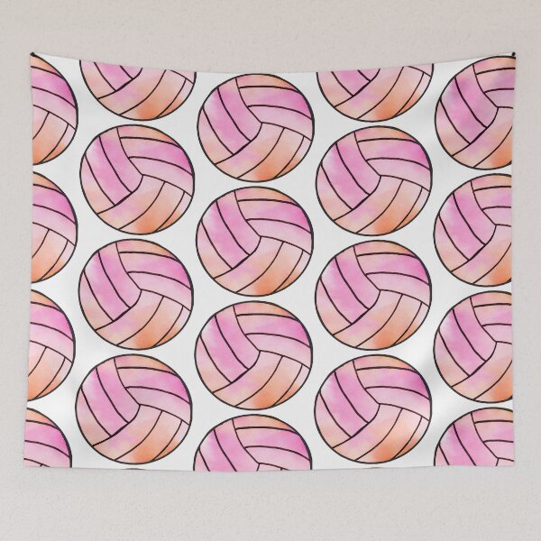 Item preview, Arte de voleibol en acuarela rosa y naranja designed and sold by creationsbykels.