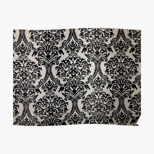 Black and White Damask Merchandise Poster