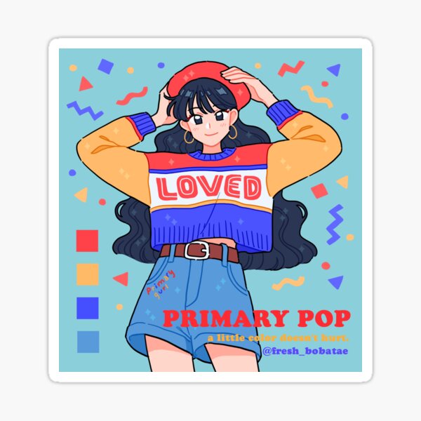 primary pop Sticker