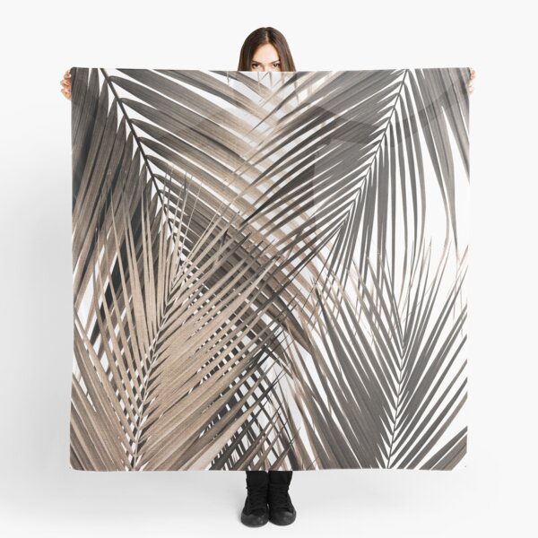 Golden Brown Palm Leaves Dream - Cali Summer Vibes #1 #tropical #decor #art Scarf