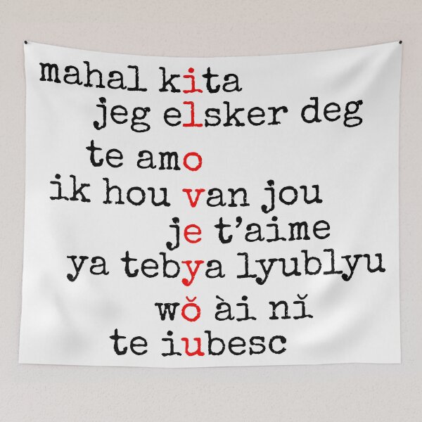 Item preview, I love you in different languages | Typography designed and sold by rsty11.