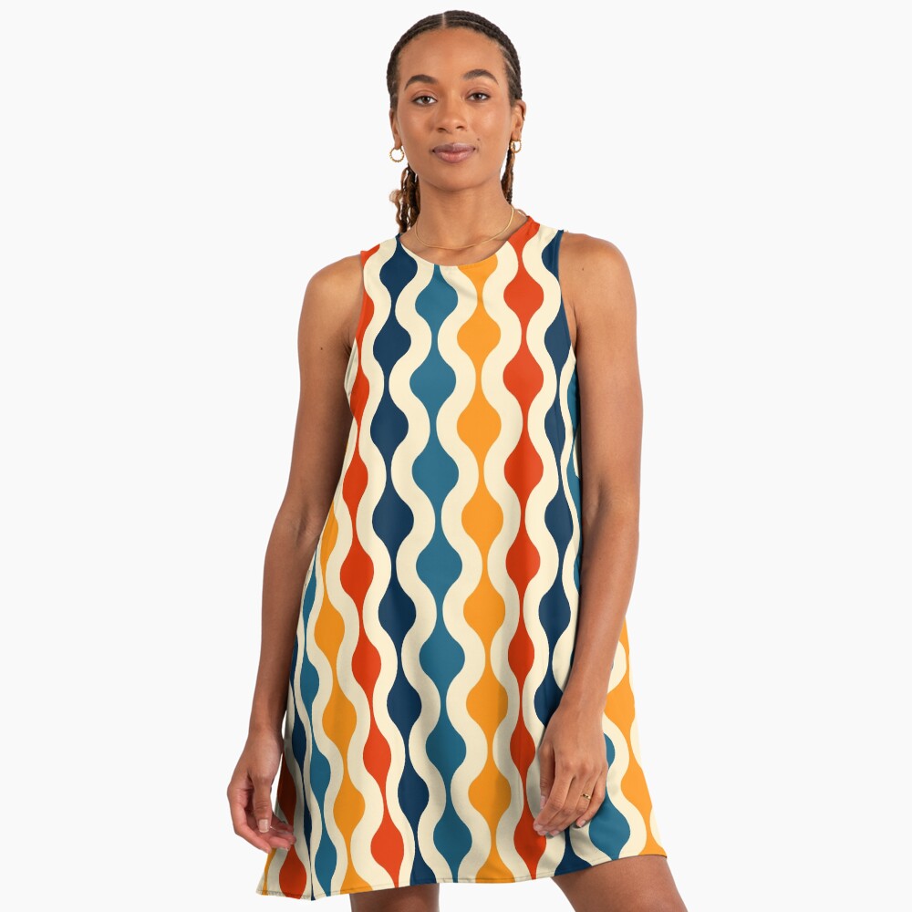 Groovy 70's Pattern Edm A-Line Dress Groovy 70's Pattern Edm A-Line Dress
