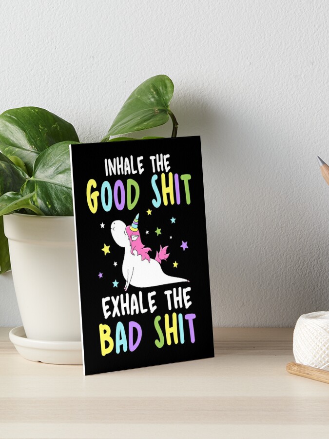 Inhale the Good Shit (yoga dog) Funny Coaster