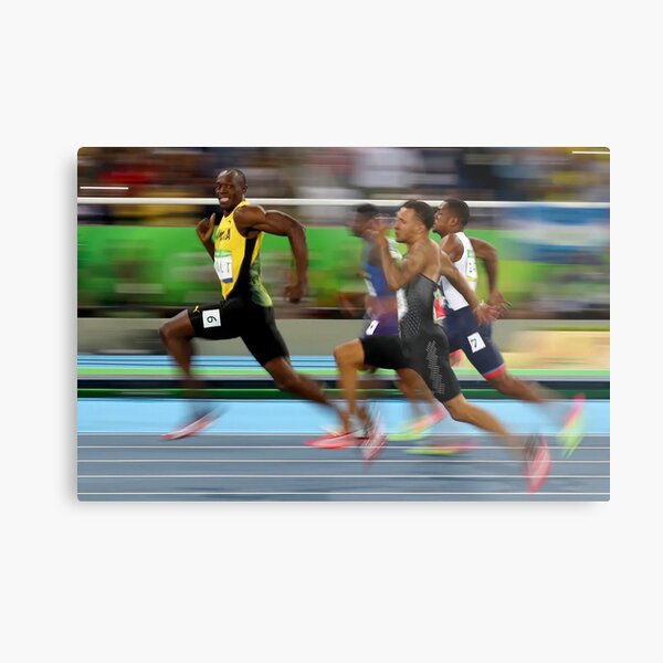 Usain Bolt winning Metal Print