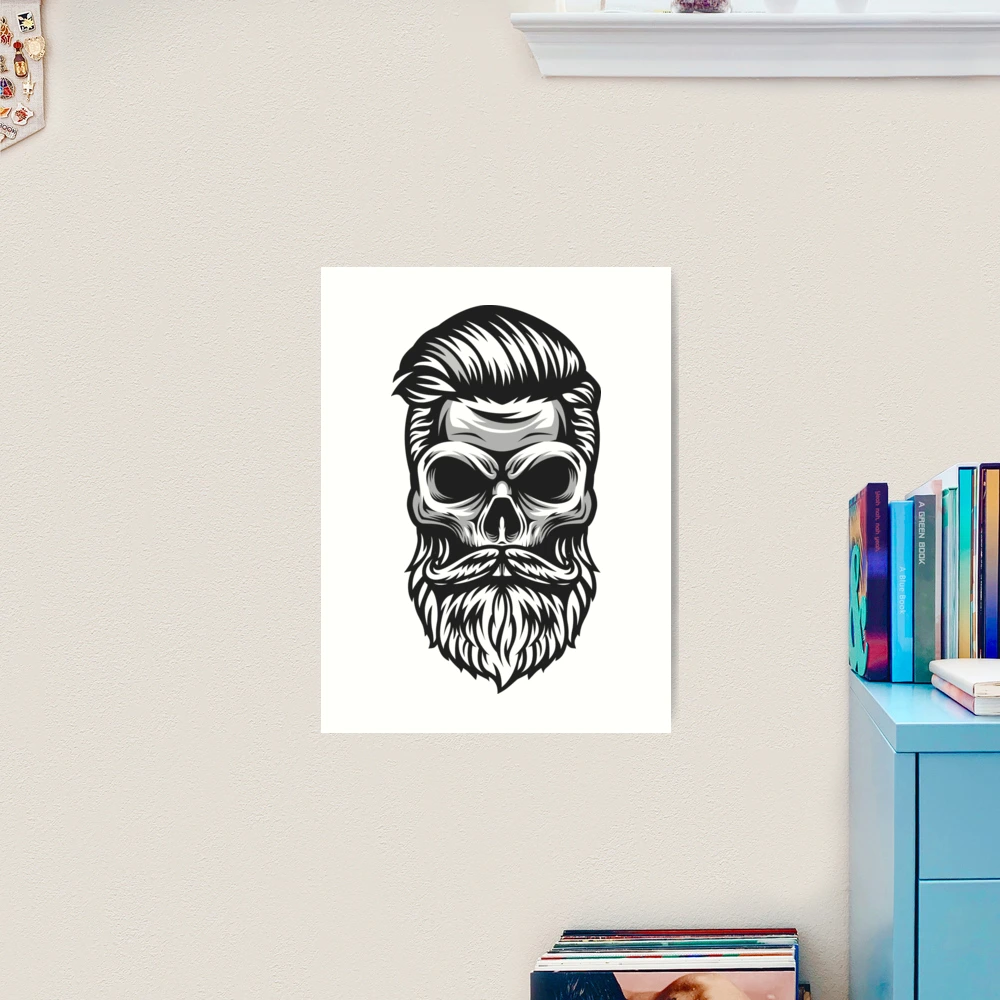 Skull Hair and Beard Scissors Mascot Canvas Print / Canvas Art by Aloysius  Patrimonio - Pixels Canvas Prints