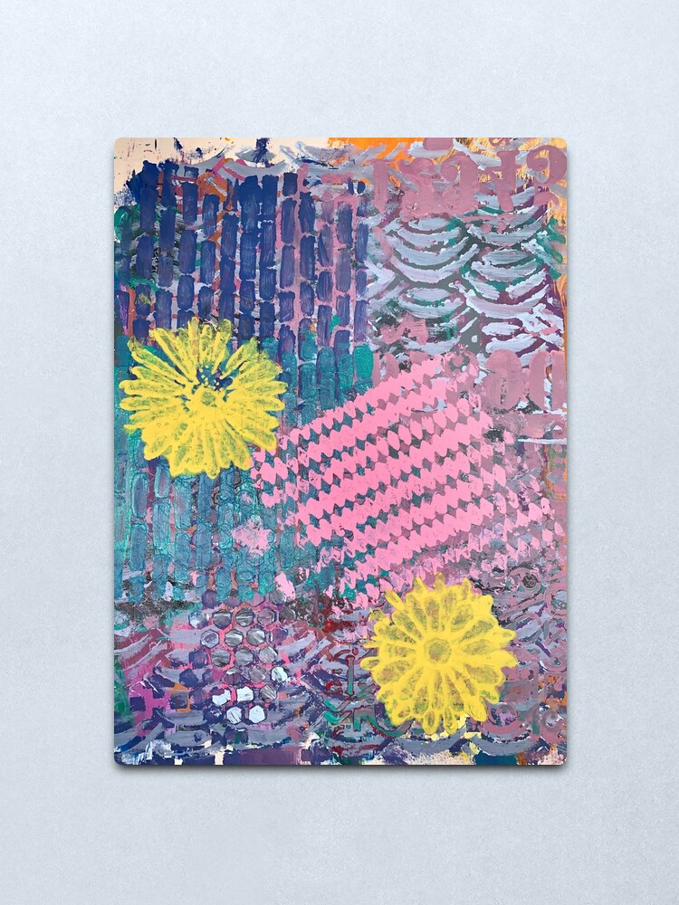 Alternate view of Yellow Flowers in Pink and Purple Fields Metal Print
