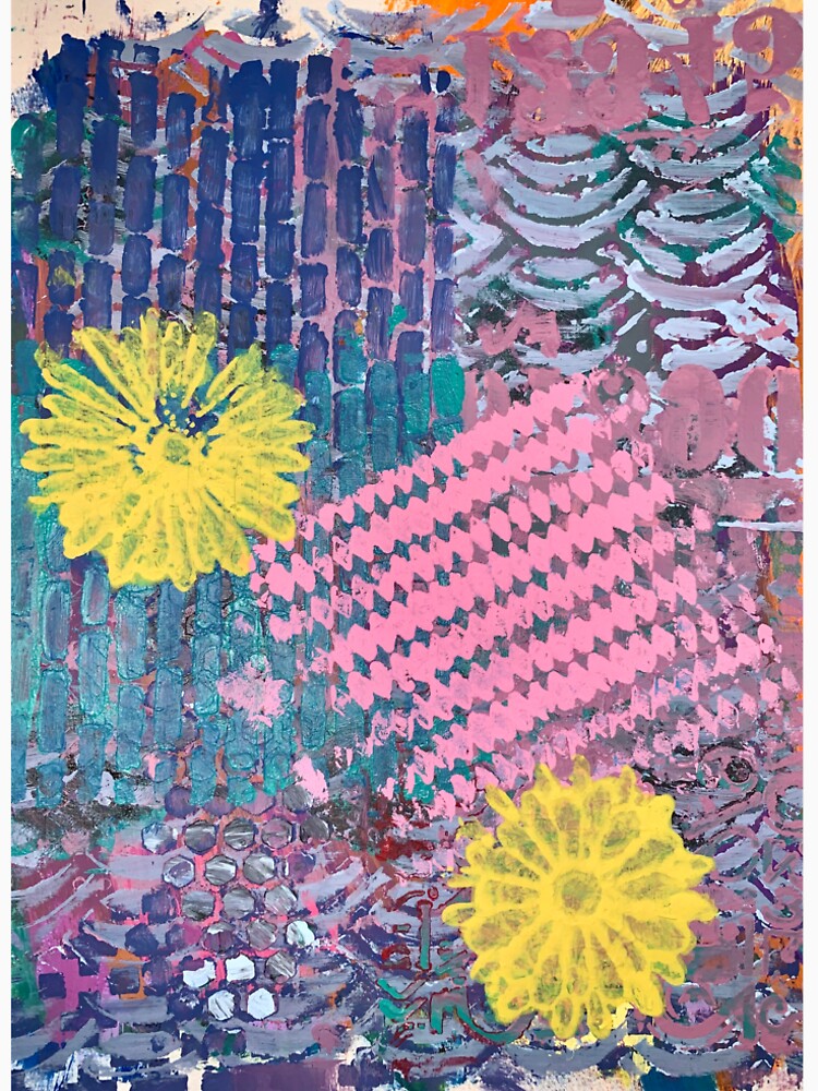 Yellow Flowers in Pink and Purple Fields by Margaretmilrose