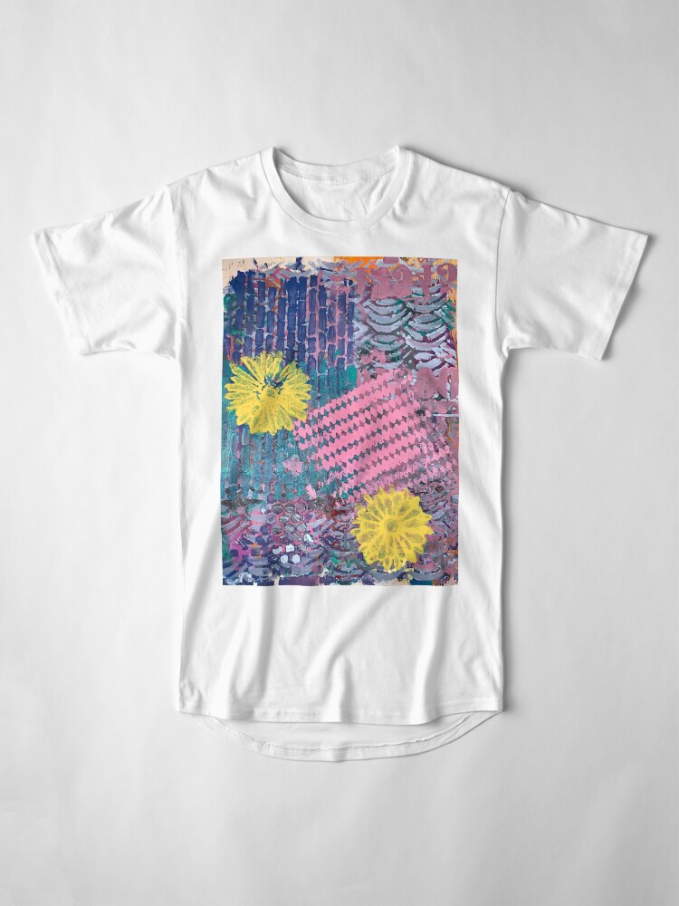 Alternate view of Yellow Flowers in Pink and Purple Fields Long T-Shirt