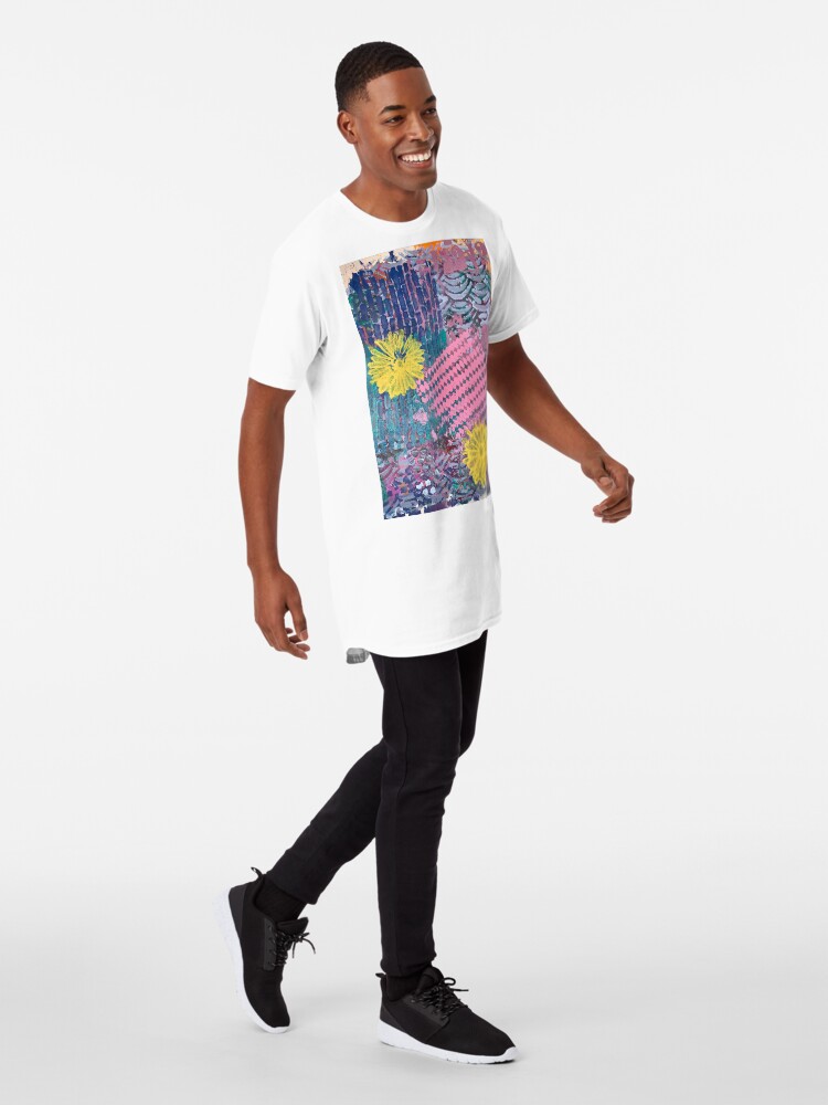 Alternate view of Yellow Flowers in Pink and Purple Fields Long T-Shirt