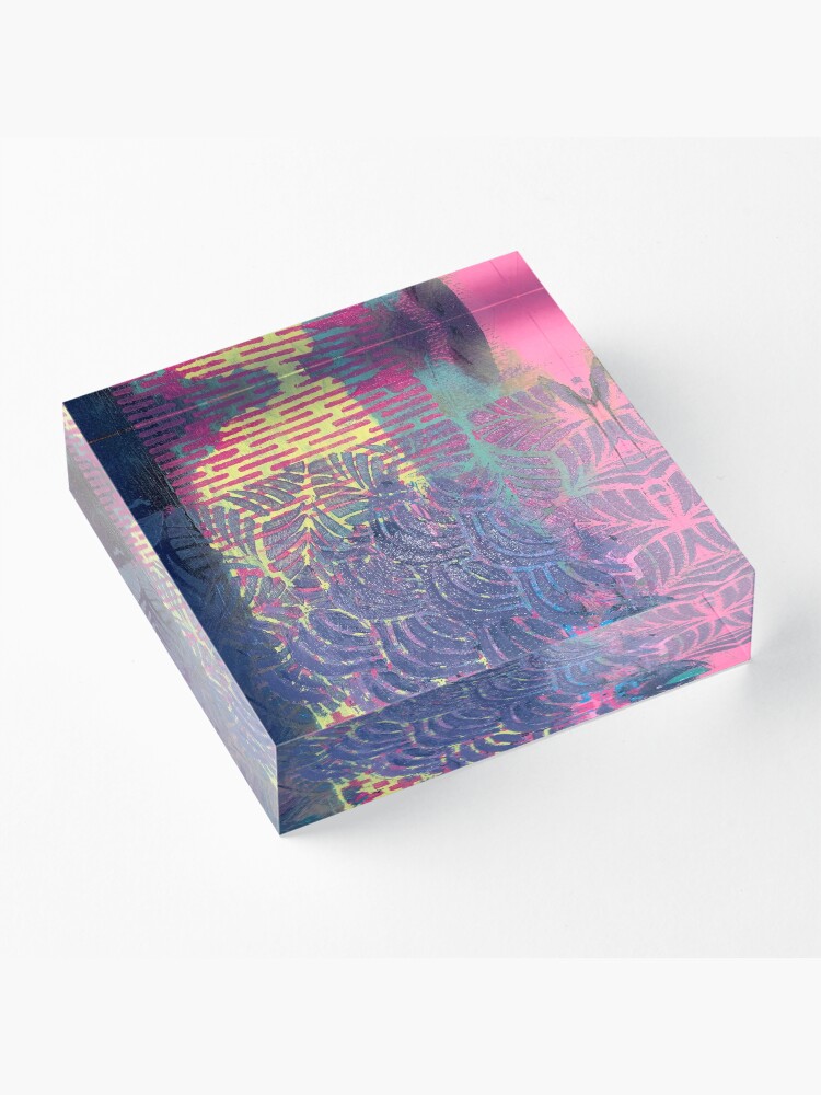 Alternate view of The Purple Palm Tree Acrylic Block
