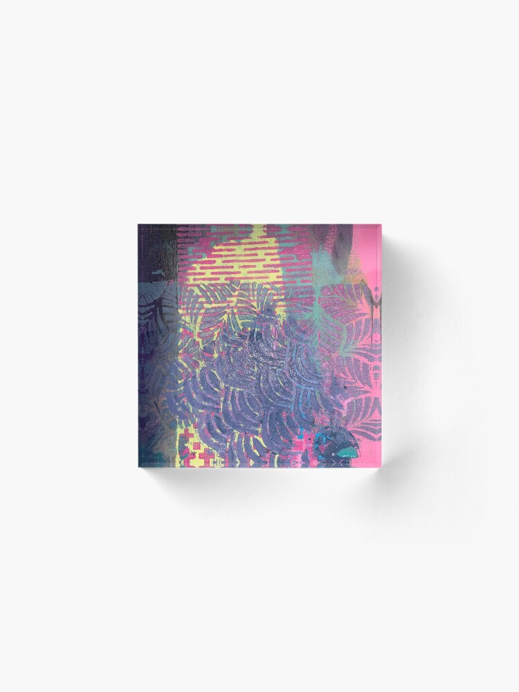 Alternate view of The Purple Palm Tree Acrylic Block